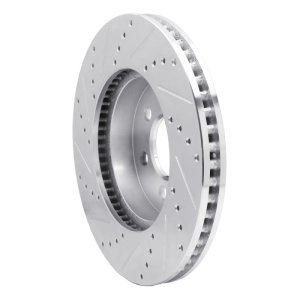 Dodge Durango Brake Rotor (1) - Front Right - R1 Concepts - Drilled & Slotted - Silver - 2003